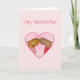 Cute capybara Valentine's Day card Karte