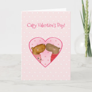 Cute capybara Valentine's Day card Karte