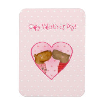 Cute capybara Valentine's Day magnet