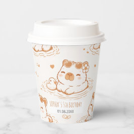 Cute Capybara With Sunglasses Kids Birthday Party Pappbecher