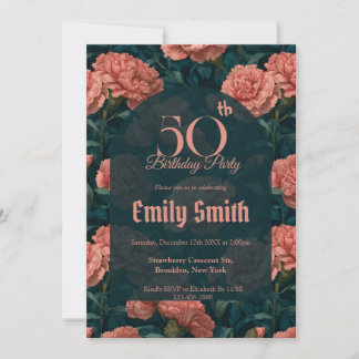 Cute Carnation Sparkle Boho Birthday Einladung
