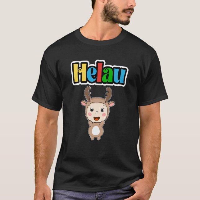 Cute Carnival Animal Meenz Helau Party Moose T-Shirt (Vorderseite)