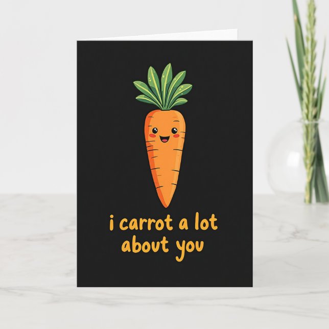 Cute Carrot Love About You Card Karte (Vorderseite)