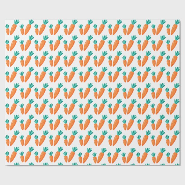 Cute Carrot Pattern Wrapping Paper Geschenkpapier (Flach)
