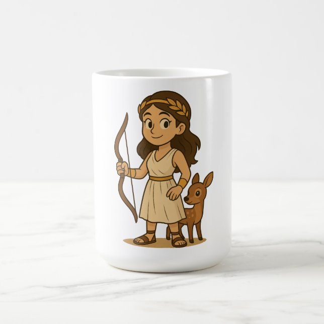 Cute Cartoon Artemis Baby | Greek Goddess  Kaffeetasse (Mittel)