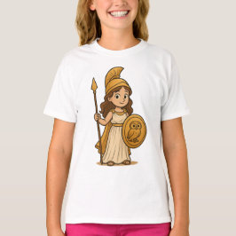 Cute Cartoon Athena – Greek Goddess Kids T-Shirt