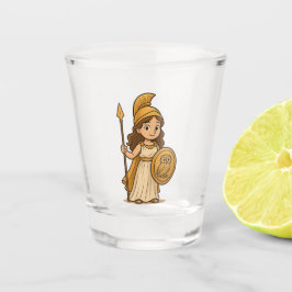Cute Cartoon Athena Shot Glass | Greek Goddess Schnapsglas