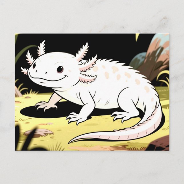 Cute Cartoon Axolotl  Postkarte (Vorderseite)