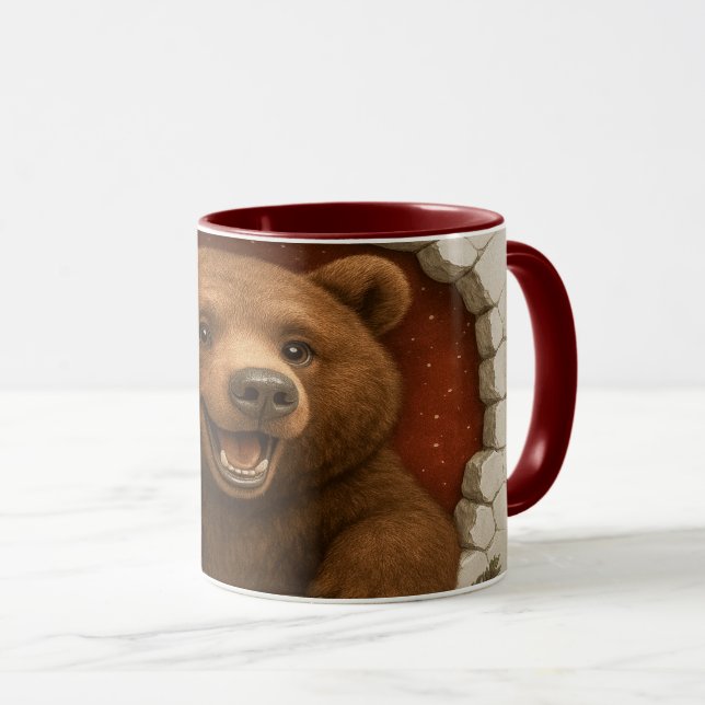 Cute Cartoon Bear Mug Printable | Adorable Animal  Tasse (VorderseiteRechts)