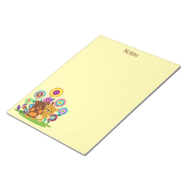 Cute Cartoon Bears' Garden Notepad Notizblock (angewinkelt)
