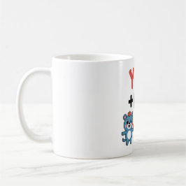 Cute Cartoon Bears Love Formula: "You + Me = Heart Kaffeetasse