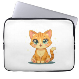 **Cute Cartoon Cat – Adorable Kitty Illustration** Laptopschutzhülle