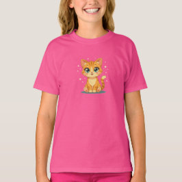 **Cute Cartoon Cat – Adorable Kitty Illustration** T-Shirt