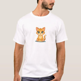 **Cute Cartoon Cat – Adorable Kitty Illustration** T-Shirt