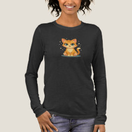 **Cute Cartoon Cat – Adorable Kitty Illustration** Tri-Blend Shirt