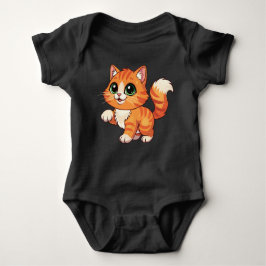 Cute Cartoon Cat Baby Bodysuit  Baby Strampler