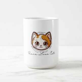 Cute Cartoon Cat Face Illustration Kaffeetasse