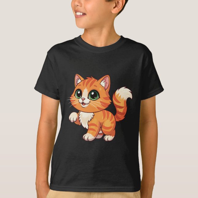 Cute Cartoon Cat Kids' T-Shirt (Vorderseite)