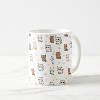 Cute Cartoon Cat Pattern Mug | Kawaii Kitty Coffee Kaffeetasse