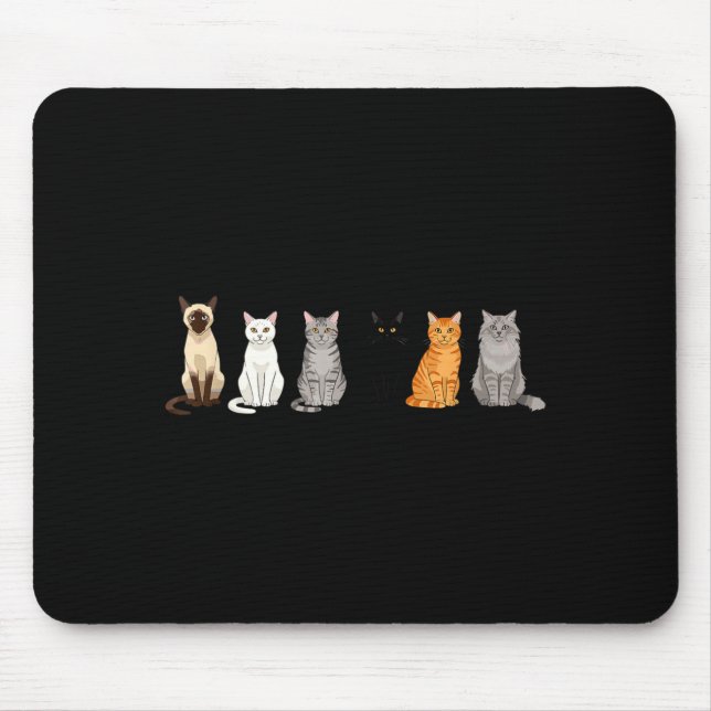Cute Cartoon Cats For Cat Lovers Funny Cat Breed  Mousepad (Vorne)