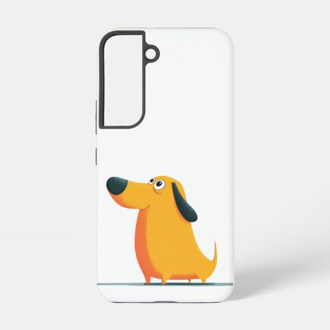 Cute Cartoon Dachshund Illustration – Funny Sausag Samsung Galaxy Hülle (Rückseite)