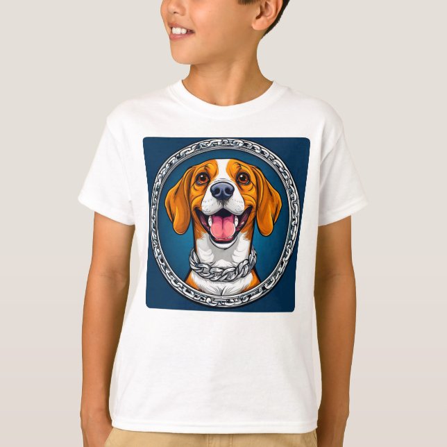 Cute Cartoon Dog T-Shirt (Vorderseite)