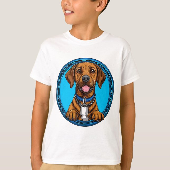 Cute Cartoon Dog T-Shirt (Vorderseite)