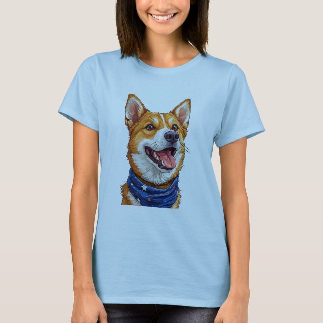 Cute Cartoon Dog T-Shirt (Vorderseite)