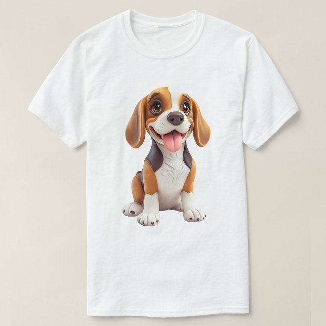 Cute Cartoon Dog T-Shirt (Design vorne)