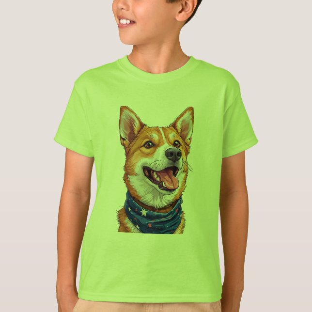 Cute Cartoon Dog T-Shirt (Vorderseite)