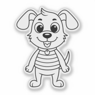 Cute Cartoon Dog with Floppy Ears Custom Die Cut Aufkleber