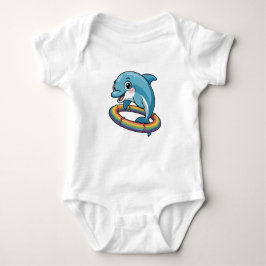 Cute Cartoon Dolphin Jumping Baby Strampler