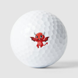 Cute cartoon flying devil golfball