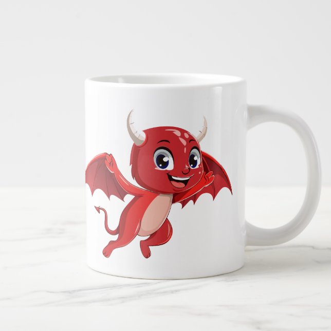Cute cartoon flying devil Jumbo-Tasse (Rechts)