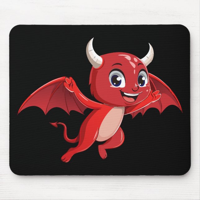 Cute cartoon flying devil mousepad (Vorne)