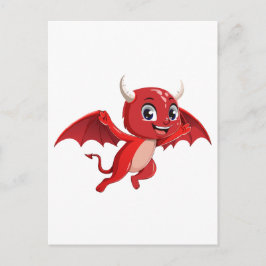 Cute cartoon flying devil postkarte