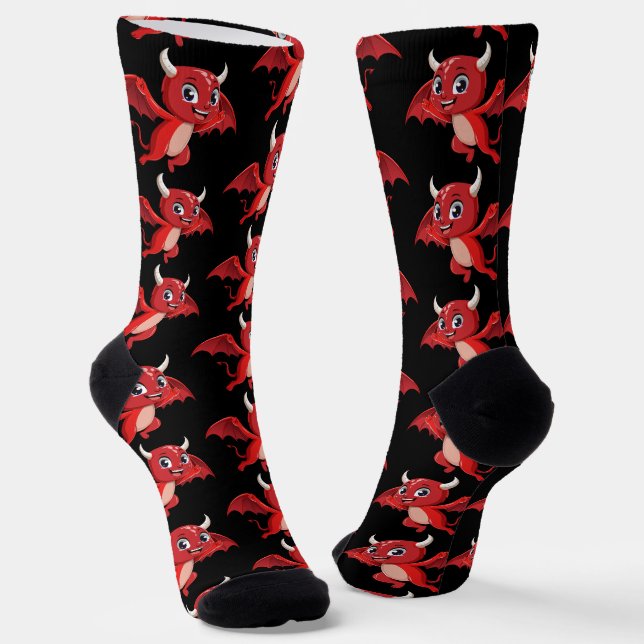 Cute cartoon flying devil socken (Gewinkelt)