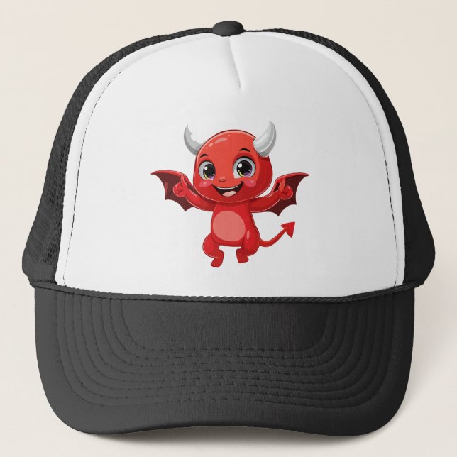 Cute cartoon flying devil truckerkappe (Vorderseite)