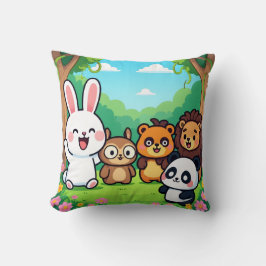 Cute Cartoon Forest Animals Friends Kissen