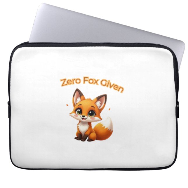 Cute Cartoon Fox – Adorable Kawaii Style Laptopschutzhülle (Vorderseite)