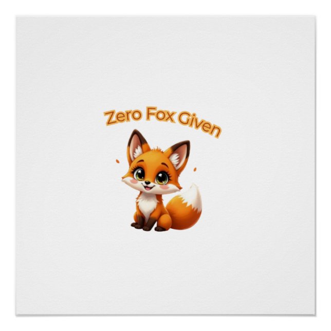 Cute Cartoon Fox – Adorable Kawaii Style Poster (Vorderseite)