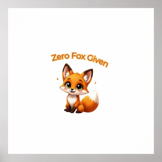 Cute Cartoon Fox – Adorable Kawaii Style Poster (Vorne)