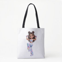 Cute Cartoon Gym Girl Tote Bag