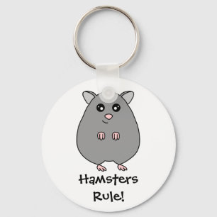 Cute Cartoon Hamster - Hamsters Rule Keychain Schlüsselanhänger