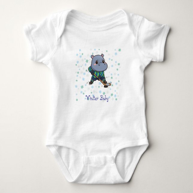 Cute Cartoon Hipo  Baby Strampler (Vorderseite)