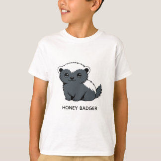 Cute Cartoon Honey Badger Custom Name T-Shirt