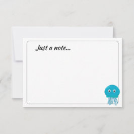 Cute Cartoon Jellyfish Custom Just a Note Mitteilungskarte