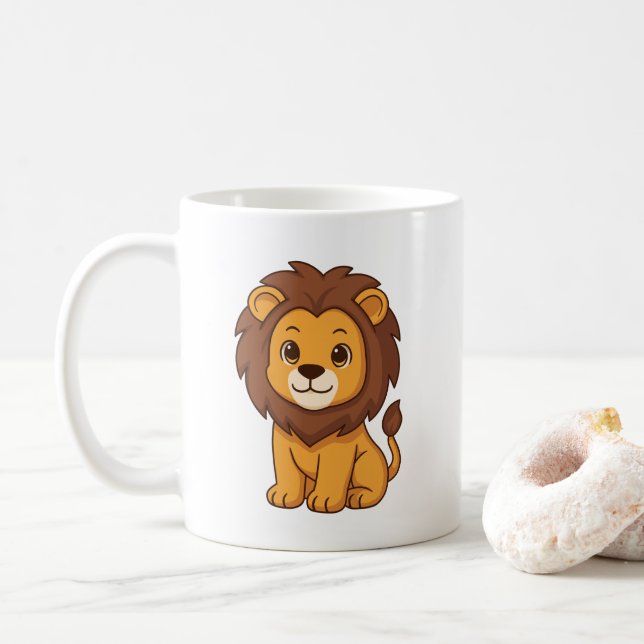 Cute Cartoon Lion Kaffeetasse (Mit Donut)
