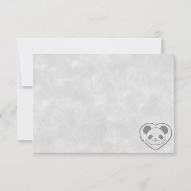 Cute Cartoon Panda Bear Watercolor Custom Blank Mitteilungskarte (Vorderseite)