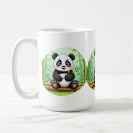 Cute Cartoon Panda on Bamboo Patch Kaffeetasse